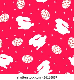 Easter seamless with rabbits.  Vector  illustration.