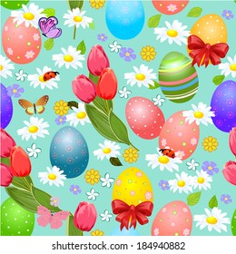 Easter seamless texture with eggs