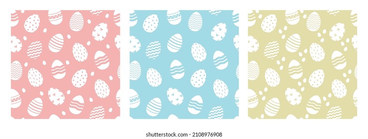 Easter seamless vector pattern background with eggs. Spring pattern for banners, posters, cover design templates, social media stories wallpapers and greeting cards.