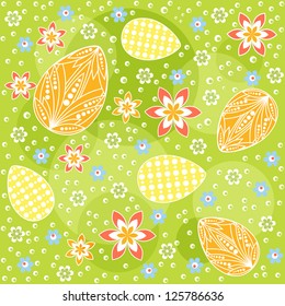 Easter seamless.Green.  Vector illustration.