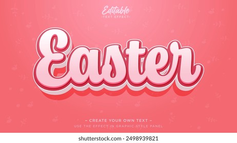 Easter season vector background design. Happy easter greeting text with 3d editable text. Vector illustration.
