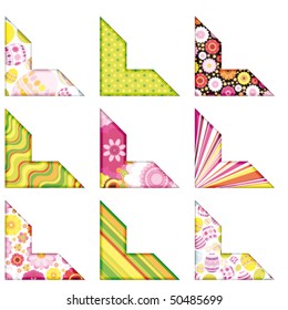 Easter set of corner, design elements. Vector.