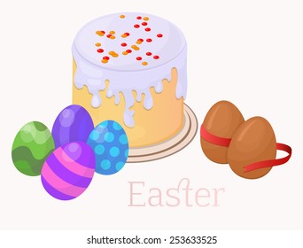 Easter set eggs, holiday, holy