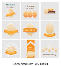 Easter set greeting cards vector