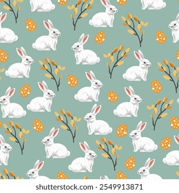 Easter set o of decorations, seamless pattern. Vtctor Easter decorations.Background, elements