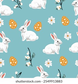 Easter set o of decorations, seamless pattern. Vtctor Easter decorations.Background, elements