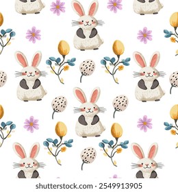 Easter set o of decorations, seamless pattern. Vtctor Easter decorations.Background, elements