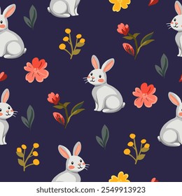 Easter set o of decorations, seamless pattern. Vtctor Easter decorations.Background, elements