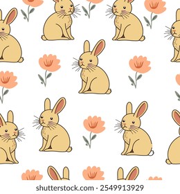 Easter set o of decorations, seamless pattern. Vtctor Easter decorations.Background, elements