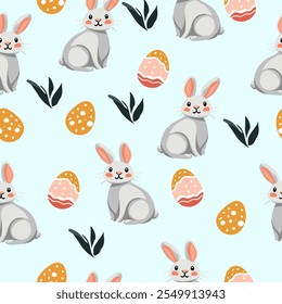 Easter set o of decorations, seamless pattern. Vtctor Easter decorations.Background, elements