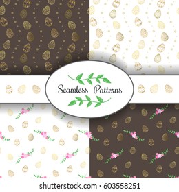 Easter set pattern. Eggs colection. Vector illustration