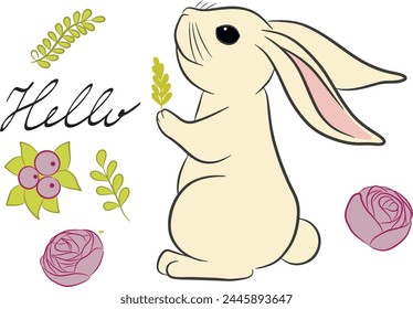 Conjunto de Pascua con arte de Clip de conejo
