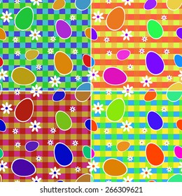 Easter set of seamless colorful backgrounds for your design 
