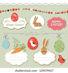 Easter set, vector easter elements