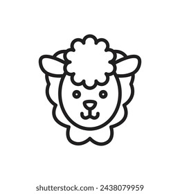 Ilustración vectorial de contorno de icono de oveja de Pascua