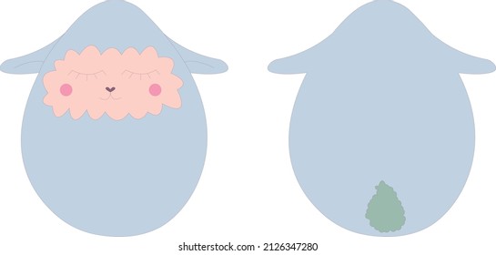 Easter sheep like egg  sleepy