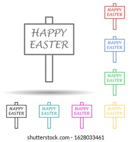 Easter signboard multi color style icon. Simple thin line, outline vector of easter icons for ui and ux, website or mobile application