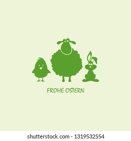 Easter Silhouette Bunny and Eggs