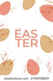 Easter. Silhouette-style Easter eggs with varying transparency. Easter-themed banner. Editable template
