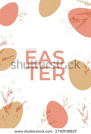 Easter. Silhouette-style Easter eggs with varying transparency. Easter-themed banner. Editable template