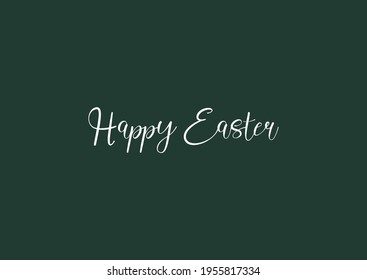 Easter simple banner on dark green background, Happy Easter, vector illustration