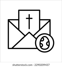 Easter simple line icon. Outline stroke of object. Linear sign pack. Perfect for web and mobile applications.