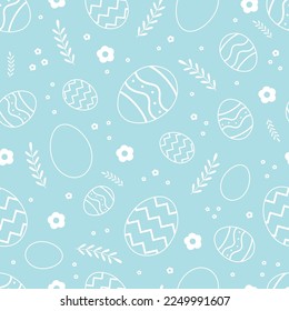 Easter simple pattern with eggs and flowers for banners, posters, cover design templates, social media stories wallpapers and greeting cards. Easter pattern. Vector illustration.