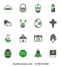 easter simple vector icons in two colors