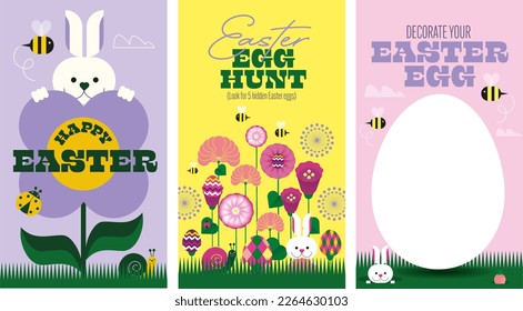 easter social media story posting design template vector, illustration