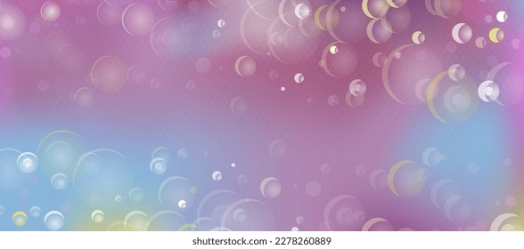 Easter soft colors bokeh. Abstract fairy meadow illustration. Glowing techno abstract colorful background. Stock vector Illustration banner site blur variegated pink, blue, purple, violet