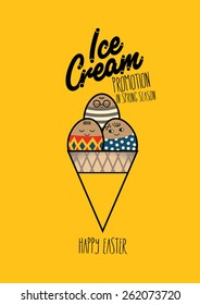 Easter special promotion poster/ Ice cream promotion during easter time poster/ Spring season special