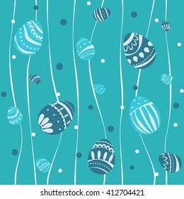 Easter Spring background with eggs. Vector seamless pattern