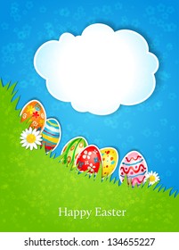 Easter spring background with  space for text