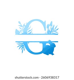 Easter, spring family monogram. Letter G on white background