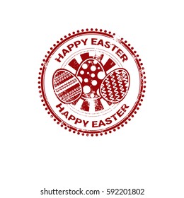Osterfrühlingsurlaub Grußkartenstempel Symbol Vektorgrafik