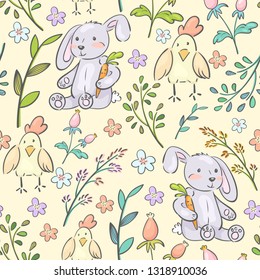 Easter spring seamless pattern
