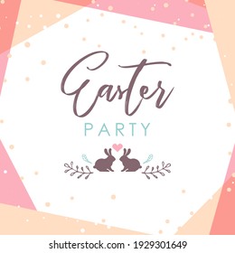 Easter. Spring time. Trendy art template suitable for social media posts, mobile apps, banners design. Vector fashion background. Leaves and abstraction. Spring holidays.