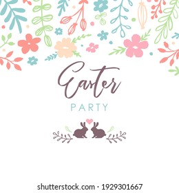 Ostern. Frühlingszeit. Trendy Art Template geeignet für Social Media Posts, mobile Apps, Banner Design. Vektormode-Hintergrund. Blätter und Abstraktion. Frühlingsferien.
