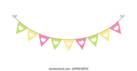 Easter and spring vector bunting and decoration clipart. Cute garlands and pennants.