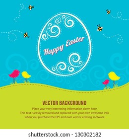 Easter Springtime Background with Copy Space