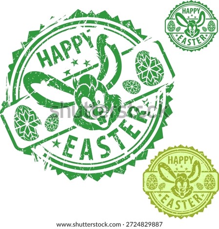 Easter Stamps Collection grunge Easter Stamps with Rabbit, element for design, vector illustration
