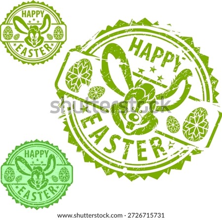 Easter Stamps Collection grunge Easter Stamps with Rabbit, element for design, vector illustration