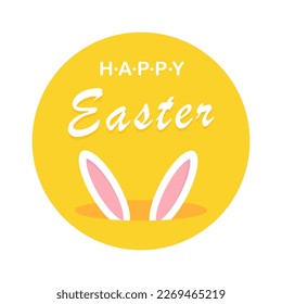 Easter sticker with a rabbit. Vector graphics