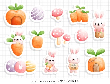 Easter sticker, scrapbook. Vector illustration