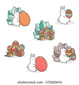 Easter stickers . Vector.