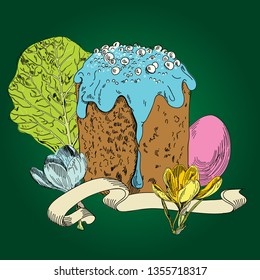 Easter still life with cake