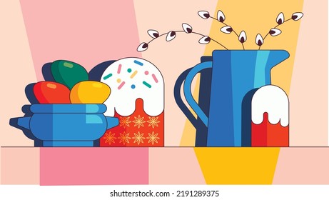 Easter still life. Can be used a greeting card.