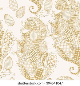 Easter in style ornament zentangl. Easter egg. Seamless pattern