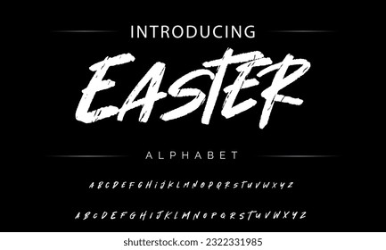 Easter Stylish brush painted an uppercase vector letters, alphabet, typeface.