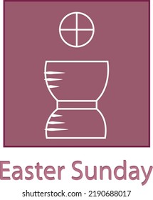 Easter Sunday - Calyx, Colored illustration of one day holy week
